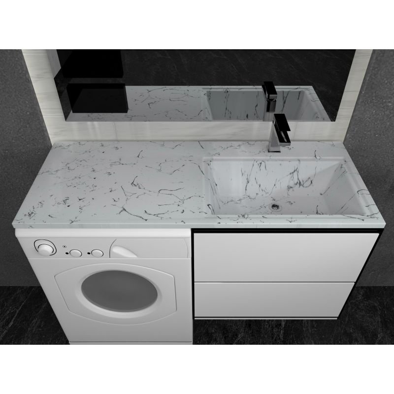 Раковина Stella Polar Мадлен 120 R SP-00001153 на стиральную машину Белый мрамор Раковина Stella Polar Мадлен 120 R SP-00001153 на стиральную машину Белый мрамор