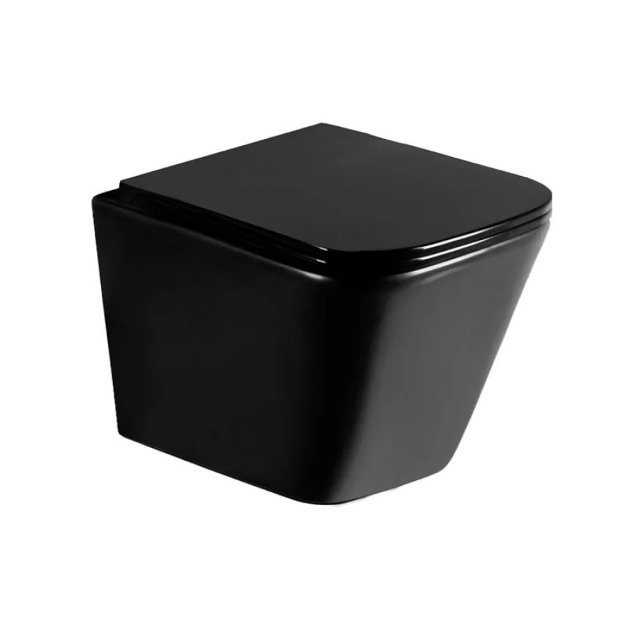 Унитаз WeltWasser Gelbach 043 GL-BL 10000011695 подвесной Черный глянцевый с сиденьем Микролифт
