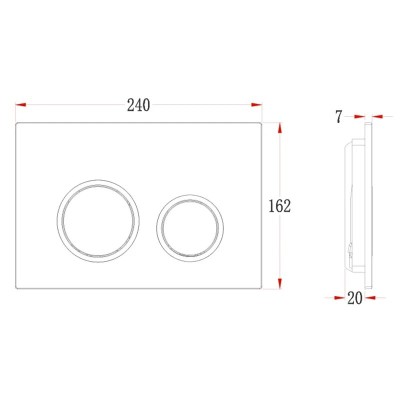 Кнопка смыва Veconi FLUSH V11, FLV11-B, 240х162х7, п...