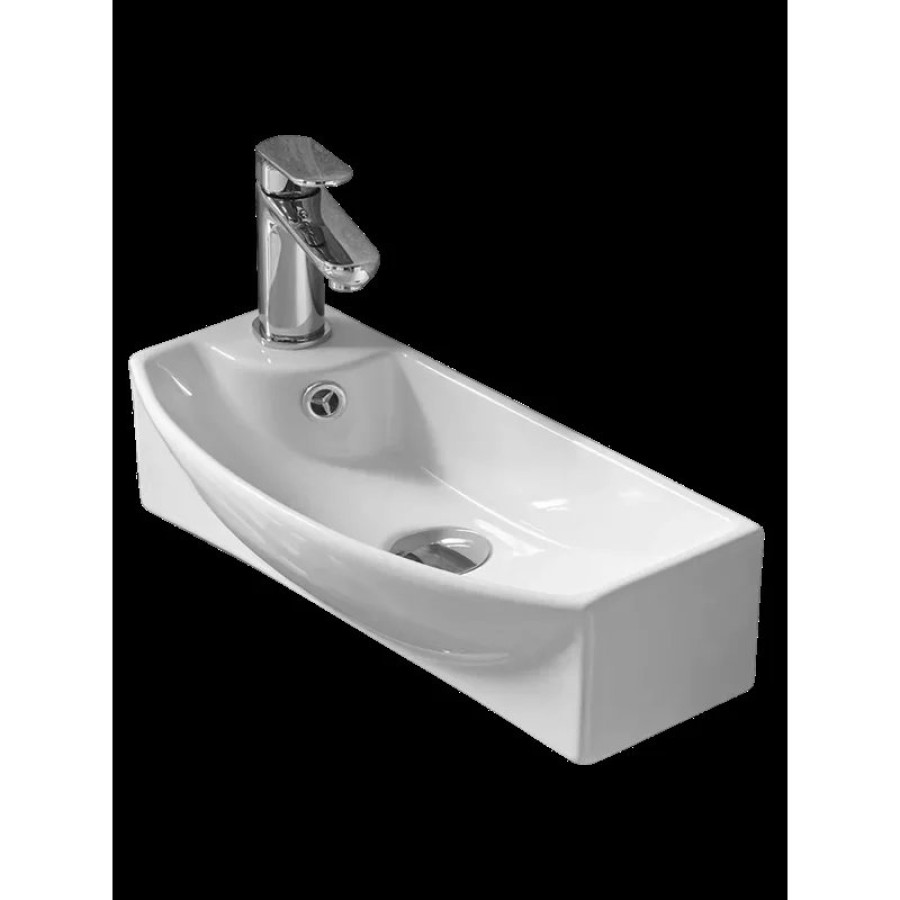 Раковина WeltWasser Aisbach 7946 GL-WT L 45 10000008694 Белая глянцевая