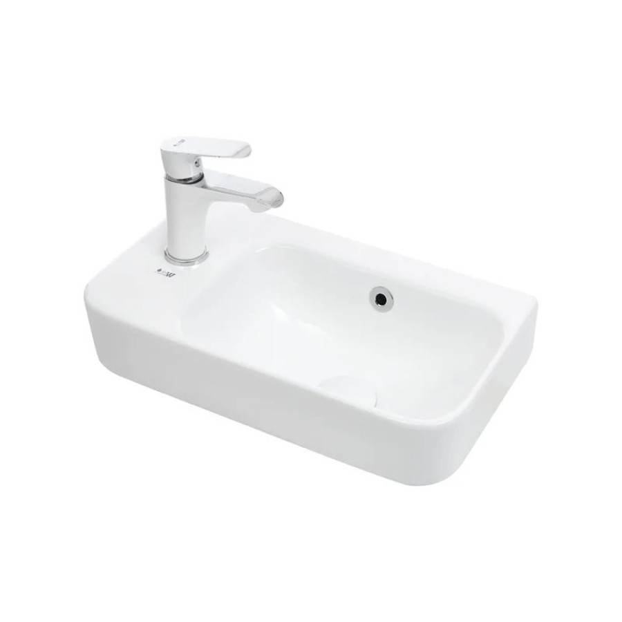 Раковина WeltWasser Aisbach 5117 L 45 10000003970 Белый глянец