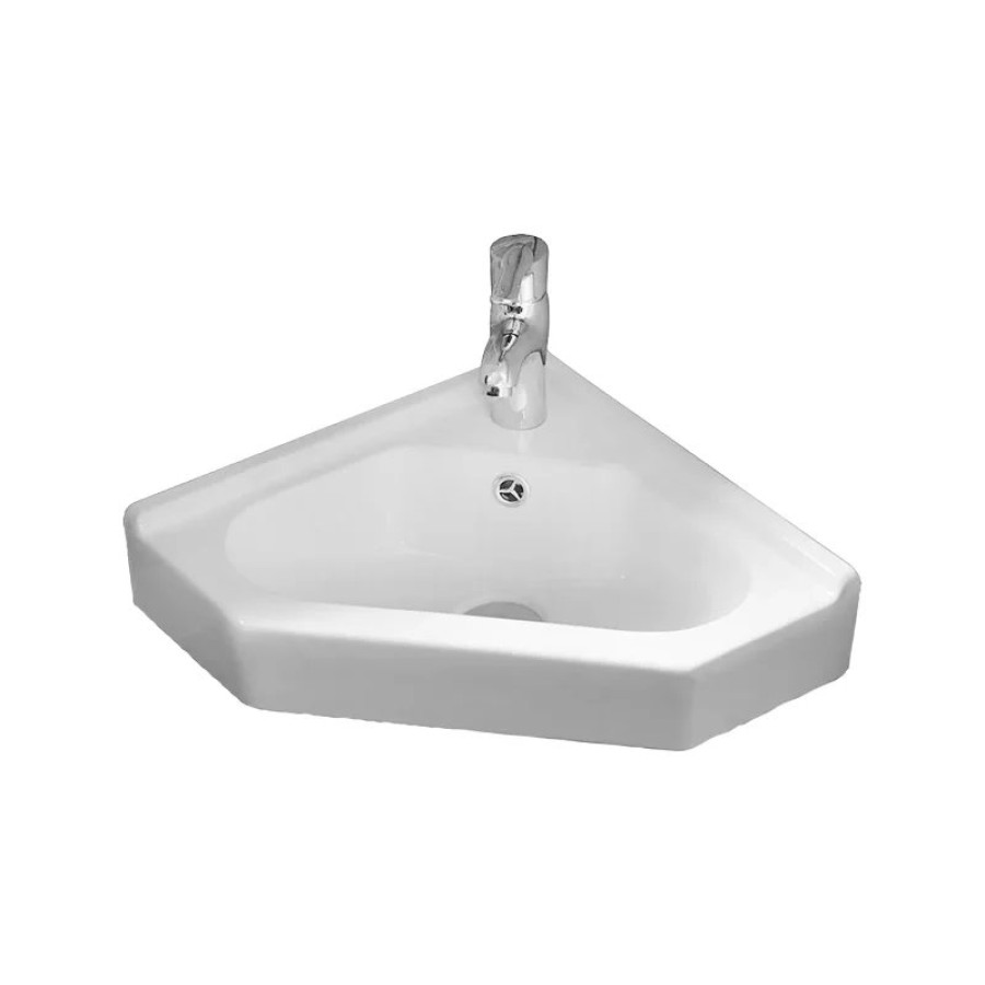 Раковина WeltWasser Aisbach 7012 GL-WT 55 10000008681 угловая Белая глянецевая