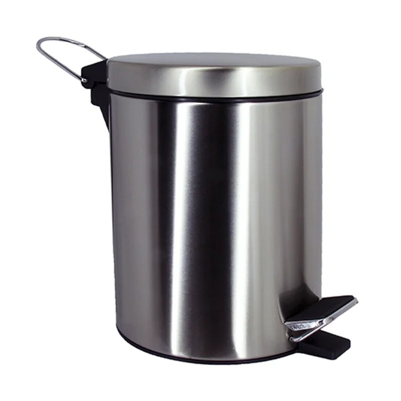 Корзина для мусора WasserKRAFT Серия К, с педалью, 3 л, никель, K-633N Корзина для мусора WasserKRAFT Серия К, с педалью, 3 л, никель, K-633N
