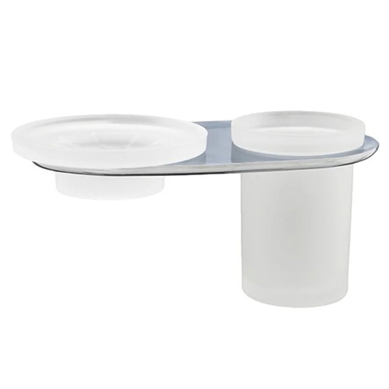 Стакан для зубных щеток с мыльницей WasserKRAFT Kammel K-8326 Хром Стакан для зубных щеток с мыльницей WasserKRAFT Kammel K-8326 Хром