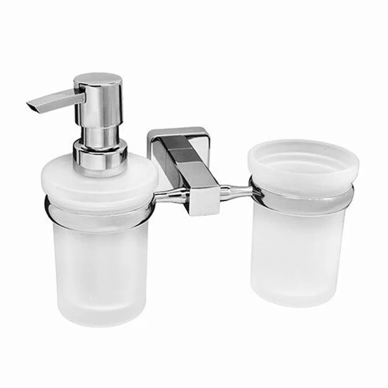 Дозатор для жидкого мыла WasserKRAFT Lippe K-6589 со стаканом для зубных щеток Хром Дозатор для жидкого мыла WasserKRAFT Lippe K-6589 со стаканом для зубных щеток Хром
