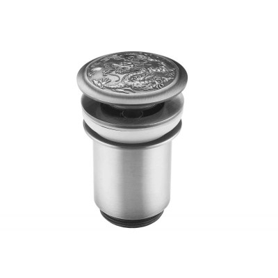 Донный клапан ZorG Antic AZR 1 SL click-clack Серебро