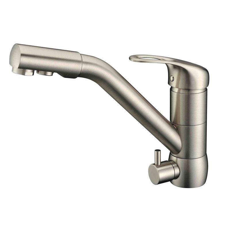 Смеситель ZorG Clean Water ZR 400 KF-12 SATIN для кухонной мойки, сталь Смеситель ZorG Clean Water ZR 400 KF-12 SATIN для кухонной мойки, сталь