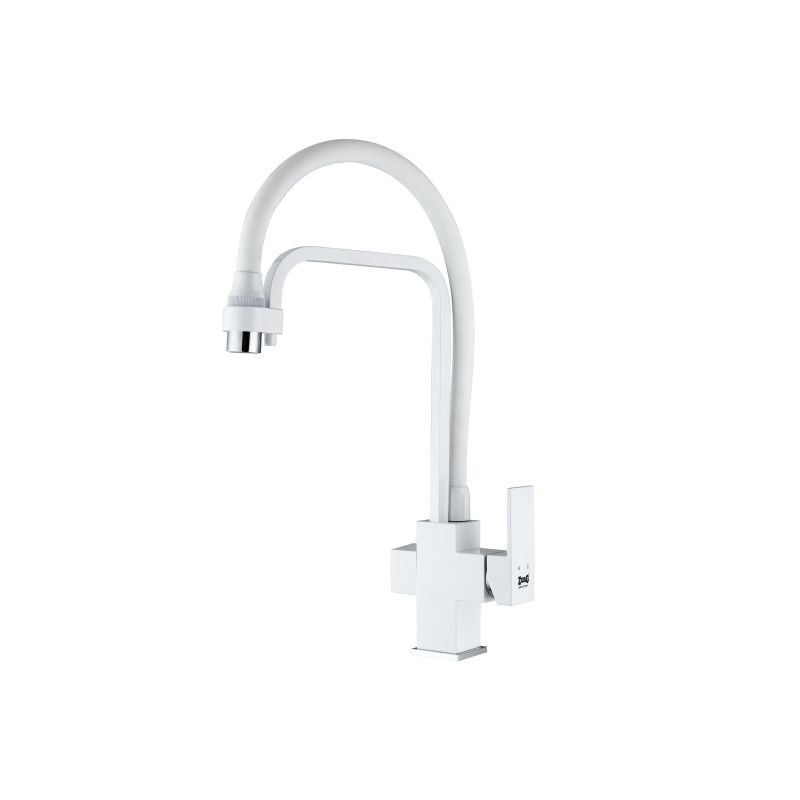 Смеситель ZorG Sanitary ZR 341-8 YF WHITE для кухонной мойки, белый Смеситель ZorG Sanitary ZR 341-8 YF WHITE для кухонной мойки, белый