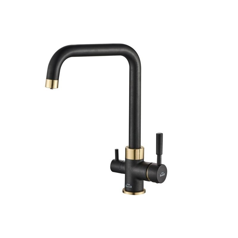 Смеситель Steel Hammer SH 715 BLACK BR для кухонной мойки, черный/бронза Смеситель Steel Hammer SH 715 BLACK BR для кухонной мойки, черный/бронза