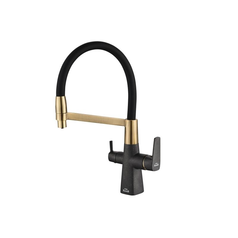 Смеситель Steel Hammer SH 818-6 BLACK CR для кухонной мойки, черный/хром Смеситель Steel Hammer SH 818-6 BLACK CR для кухонной мойки, черный/хром