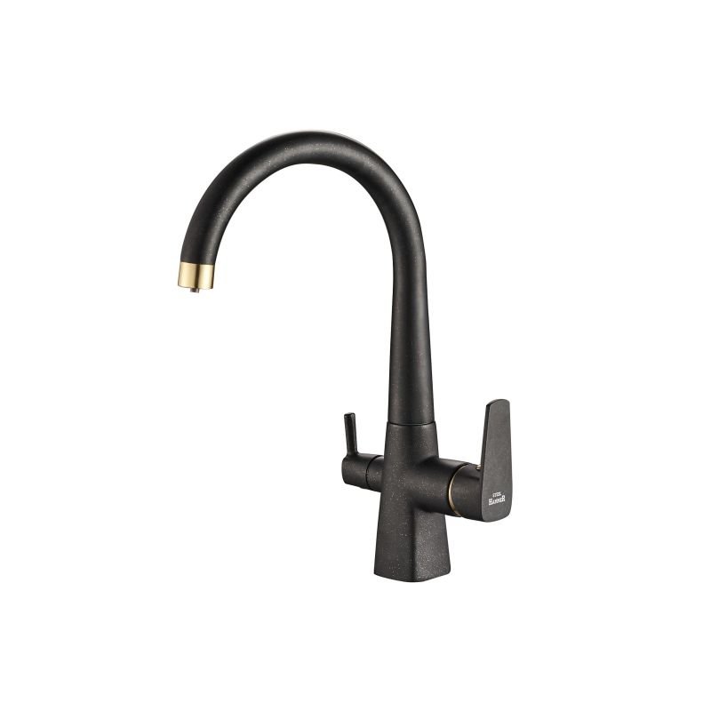Смеситель Steel Hammer SH 819 BLACK BR для кухонной мойки, черный/бронза Смеситель Steel Hammer SH 819 BLACK BR для кухонной мойки, черный/бронза