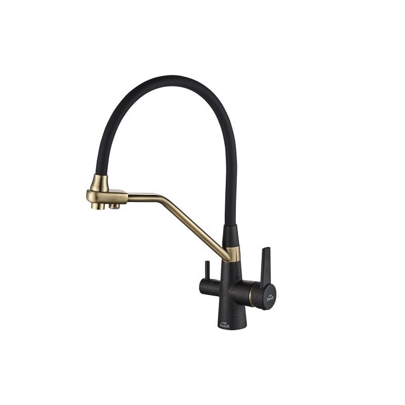 Смеситель Steel Hammer SH 903-6 BLACK BR для кухонной мойки, черный/бронза Смеситель Steel Hammer SH 903-6 BLACK BR для кухонной мойки, черный/бронза