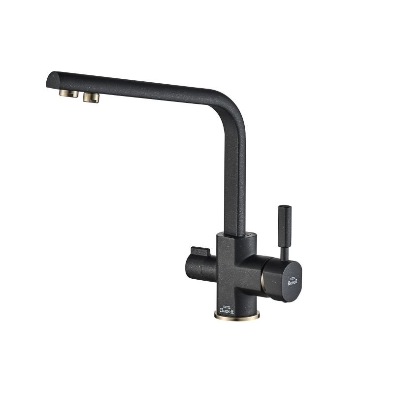 Смеситель Steel Hammer SH 909 BLACK BR для кухонной мойки, черный/бронза Смеситель Steel Hammer SH 909 BLACK BR для кухонной мойки, черный/бронза