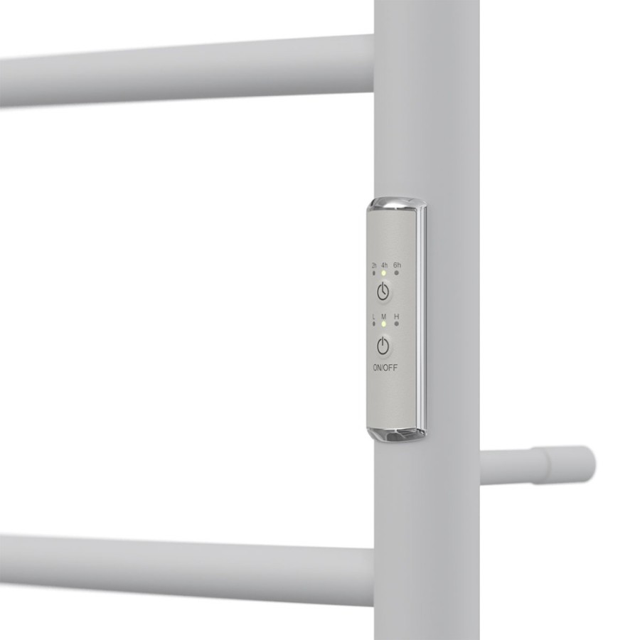 Полотенцесушитель электрический Apextermo Corona CR01164WM, ширина 40 см, высота 60 см, диммер справа, с полкой, цвет белый матовый