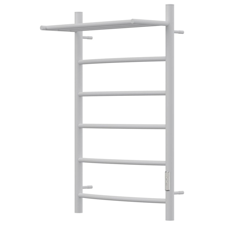 Полотенцесушитель электрический Apextermo Corona CR01185WM, ширина 50 см, высота 80 см, диммер справа, с полкой, цвет белый матовый