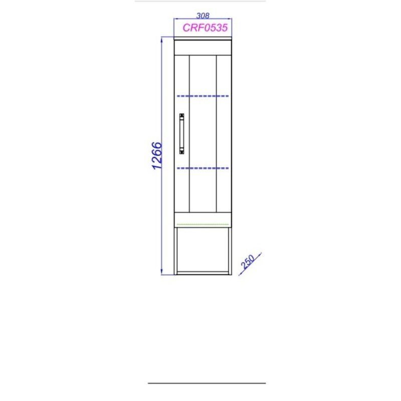 Пенал Aqwella Craft CRF0503DB 30 см подвесной, дуб балтийский