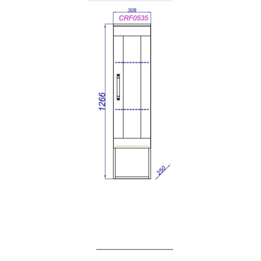 Пенал Aqwella Craft CRF0503DB 30 см подвесной, дуб балтийский