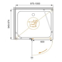 Душевой уголок Cezares CRYSTAL-S-A-1-100-C-Cr-L, 100 х 100 см, стекло прозрачное, цвет профиля хром, левосторонний