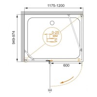 Душевой уголок Cezares CRYSTAL-S-AH-1-120/100-C-Cr-L, 120 х 100 см, стекло прозрачное, цвет профиля хром, левосторонний
