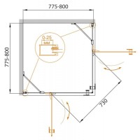 Душевой уголок Cezares Crystal-S CRYSTAL-S-A-2-80-C-Cr 80 х 80 см квадратный, хром