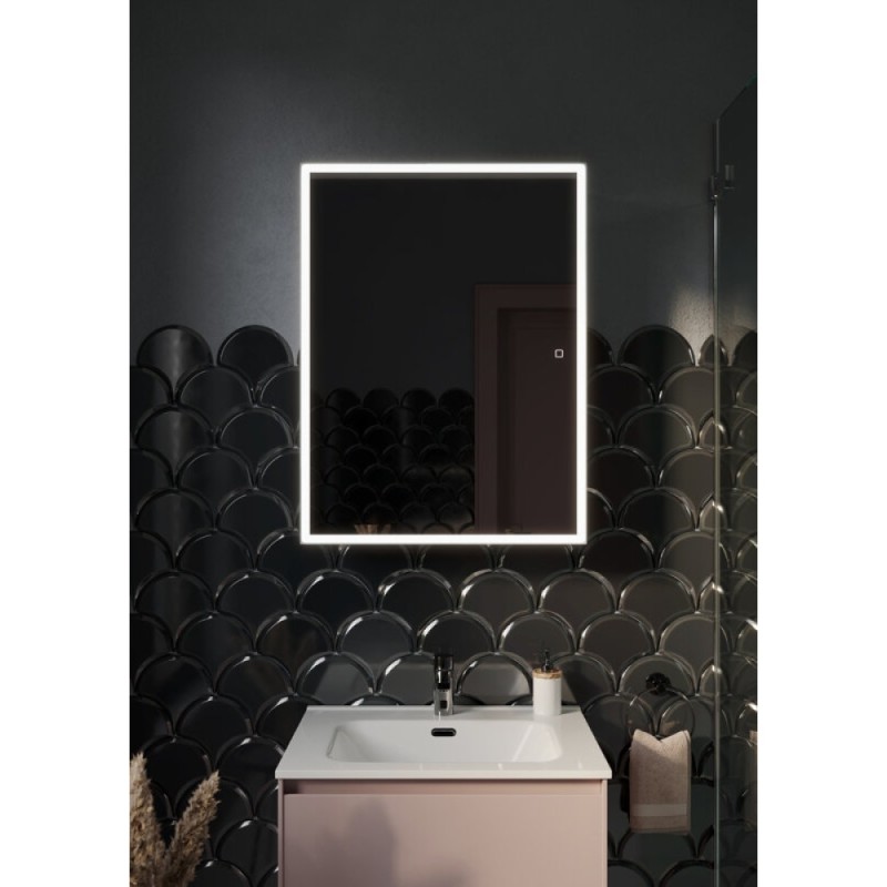 Зеркальный шкаф Sancos Cube CU600 60, с подсветкой, 60 х 80 см