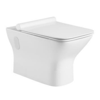 Подвесной безободковый унитаз Aquanet Cube-W CL-12248D (210761), крышка микролифт Slimseat, цвет белый