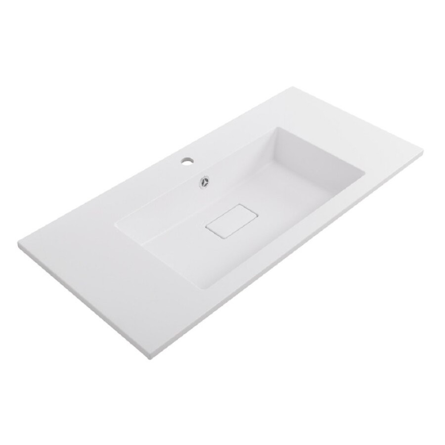 Раковина Cezares Slider CZR-1000/480-LV-MR-PRS, 100 см, искусственный камень, белый