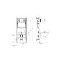 Инсталляция для подвесного унитаза Cezares CZR-101-M, звукоизоляционная прокладка в комплекте, красная