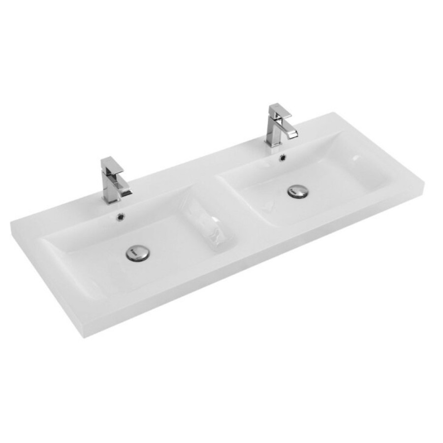 Раковина Cezares CZR-1200/480-2-LV-MR-ECO, 120 см, искусственный камень, 2 чаши, белый