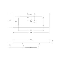 Раковина Cezares CZR-1200/480-LV-MR-ECO, 120 см, искусственный камень, белый