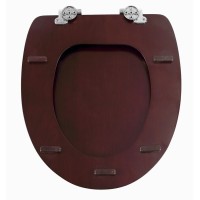 Крышка-сиденье для унитаза Cezares Primo CZR-166-W-S-CR, микролифт, петли хром, коричневый