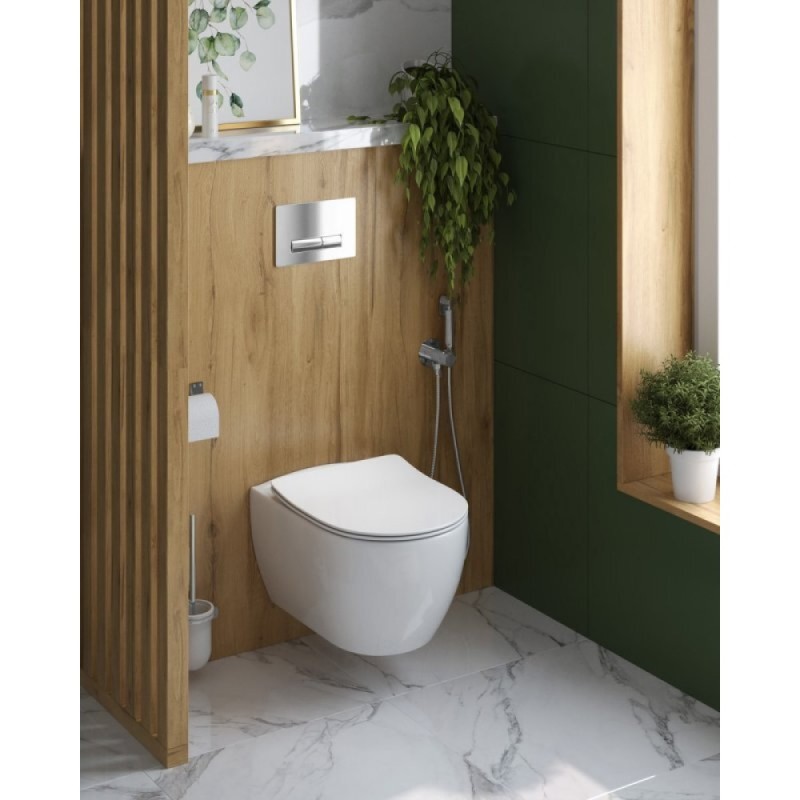 Подвесной унитаз Cezares Comfort безободковый, с функцией биде, без сиденья, белый, CZR-191-TH/BS