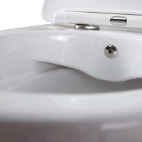 Подвесной унитаз Cezares Comfort безободковый, с функцией биде, без сиденья, белый, CZR-191-TH/BS