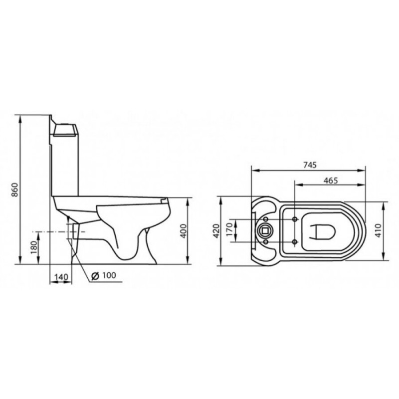 Напольный унитаз Cezares King Palace CZR-163-T, сиденье SoftClose CZR-GN-SC, в комплекте с крепежом, белый