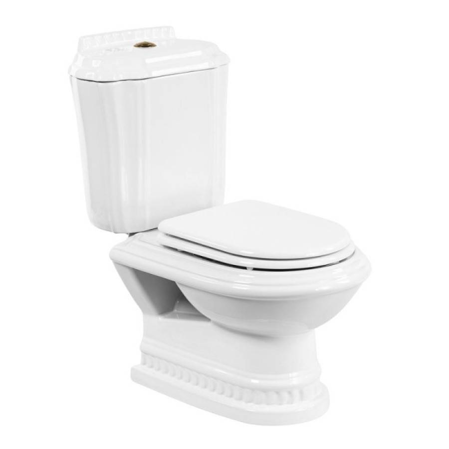 Напольный унитаз Cezares King Palace CZR-163-T, сиденье SoftClose CZR-GN-SC, в комплекте с крепежом, белый