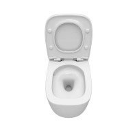 Подвесной унитаз Cezares Comfort-Tor CZR-380-TH-TOR/SC, безободковый, смыв торнадо, сиденье микролифт, белый