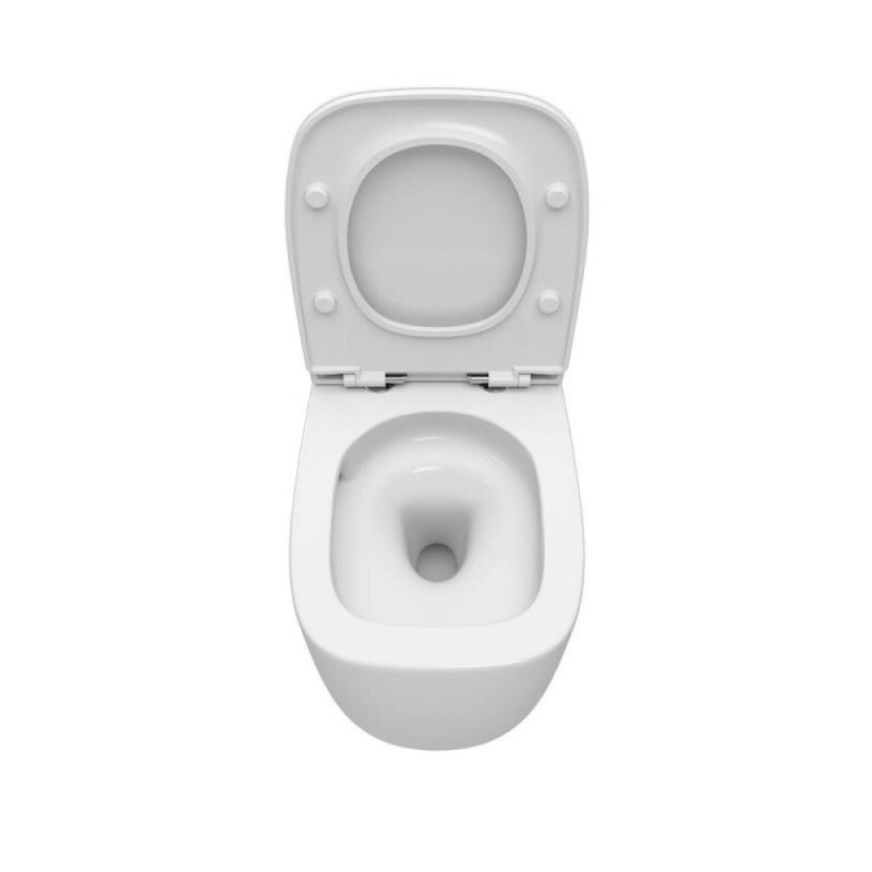 Подвесной унитаз Cezares Comfort-Tor CZR-380-TH-TOR/SC, безободковый, смыв торнадо, сиденье микролифт, белый