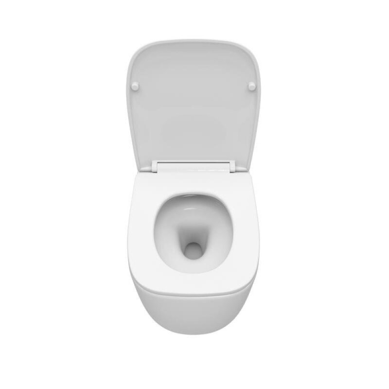 Подвесной унитаз Cezares Comfort-Tor CZR-380-TH-TOR/SC, безободковый, смыв торнадо, сиденье микролифт, белый
