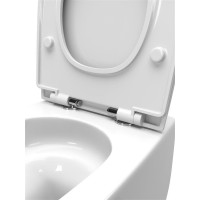 Подвесной унитаз Cezares Comfort-Tor CZR-380-TH-TOR/SC, безободковый, смыв торнадо, сиденье микролифт, белый
