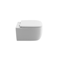 Подвесной унитаз Cezares Comfort-Tor CZR-380-TH-TOR/SC, безободковый, смыв торнадо, сиденье микролифт, белый