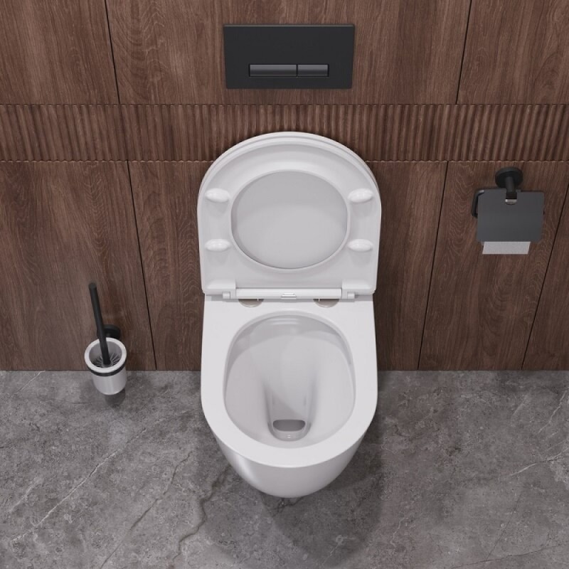 Подвесной унитаз Cezares Relax CZR-38088-49-TH-TOR/SC, безободковый, смыв торнадо, сиденье микролифт, белый