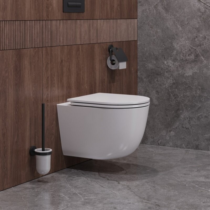 Подвесной унитаз Cezares Relax CZR-38088-49-TH-TOR/SC, безободковый, смыв торнадо, сиденье микролифт, белый