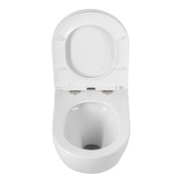Подвесной унитаз Cezares Relax CZR-38088-49-TH-TOR/SC, безободковый, смыв торнадо, сиденье микролифт, белый