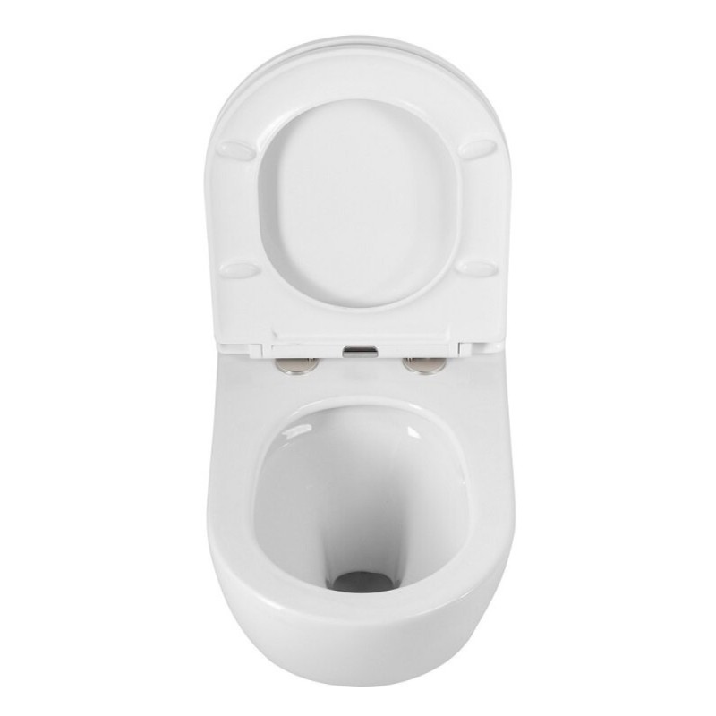 Подвесной унитаз Cezares Relax CZR-38088-49-TH-TOR/SC, безободковый, смыв торнадо, сиденье микролифт, белый