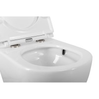 Подвесной унитаз Cezares Relax CZR-38088-49-TH-TOR/SC, безободковый, смыв торнадо, сиденье микролифт, белый