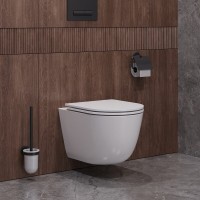 Подвесной унитаз Cezares Relax CZR-38088-49-TH-TOR/SC, безободковый, смыв торнадо, сиденье микролифт, белый