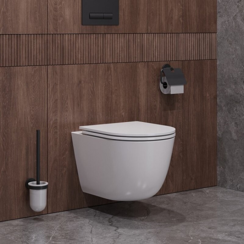 Подвесной унитаз Cezares Relax CZR-38088-49-TH-TOR/SC, безободковый, смыв торнадо, сиденье микролифт, белый