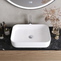 Раковина Cezares CZR-6451, 56 см, накладная, керамика, белая