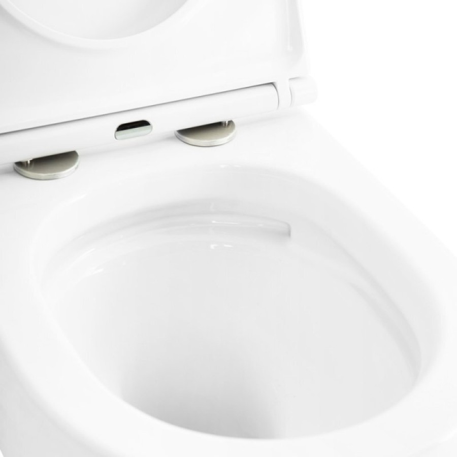 Подвесной безободковый унитаз Cezares Stylus 50.5 см с системой смыва Торнадо, белый, CZR-6601-TH-TOR