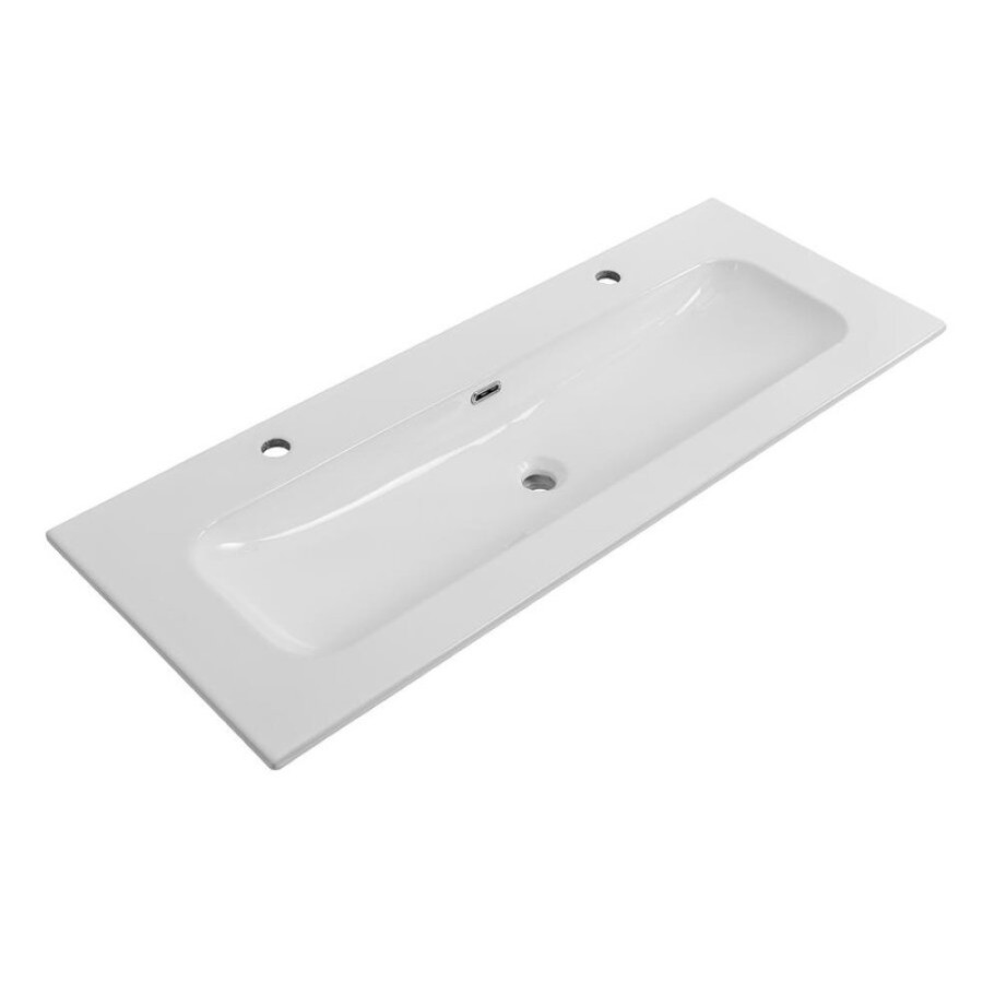 Раковина Cezares Eco CZR-8073-120-1-2, 121 см, керамика, белый